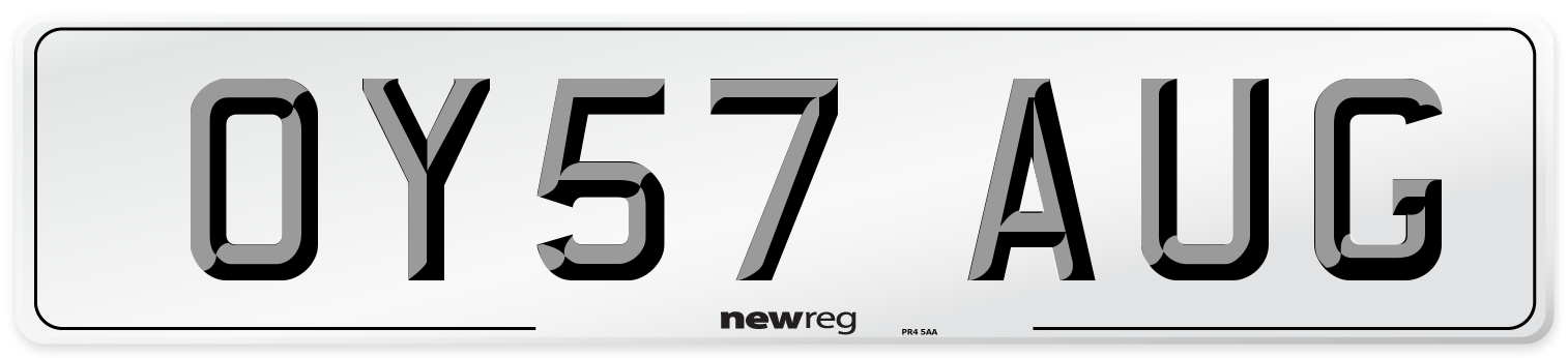 OY57 AUG Number Plate from New Reg